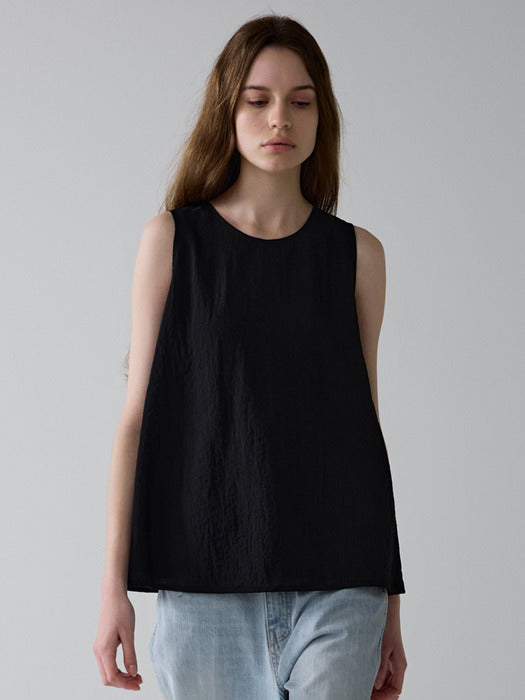 Facade Pattern Relax Sleeveless Top black