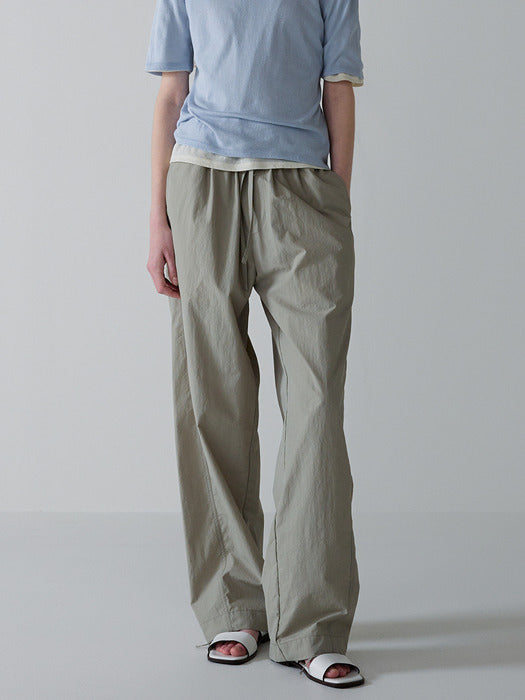 Facade Pattern Tapered Banding Pants sage