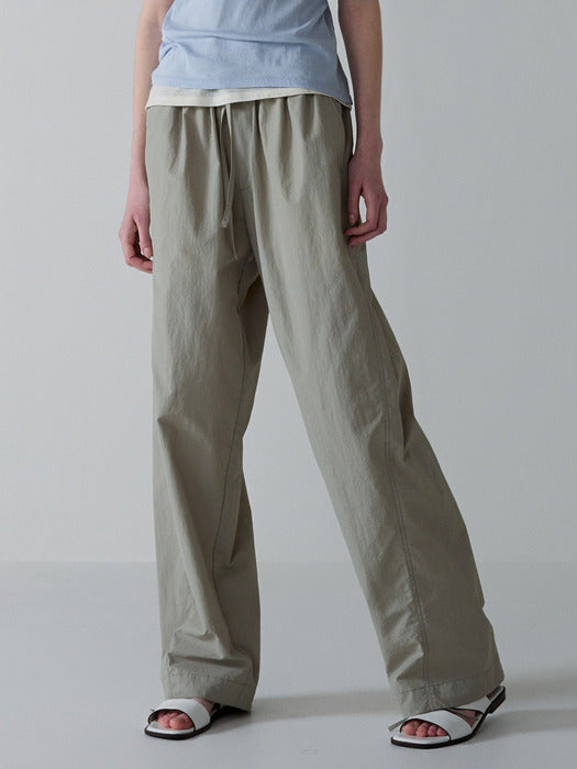 Facade Pattern Tapered Banding Pants sage