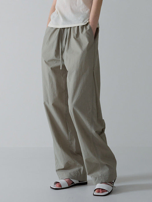 Facade Pattern Tapered Banding Pants sage