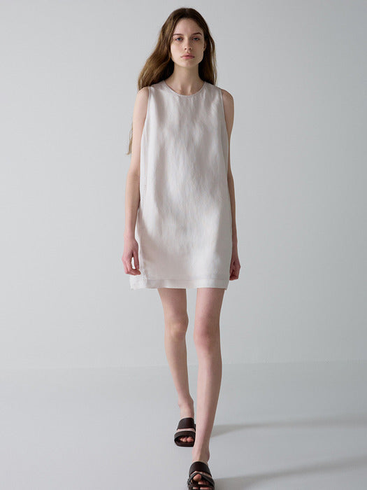 Facade Pattern Classic Mini Dress ivory
