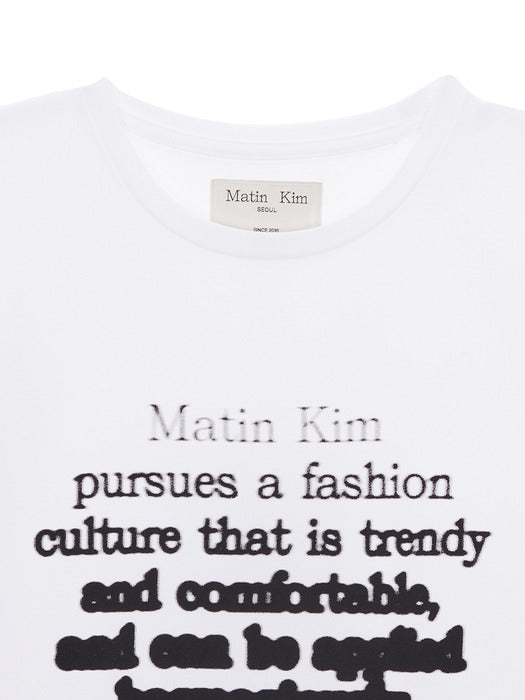 INK LETTERING TOP IN WHITE