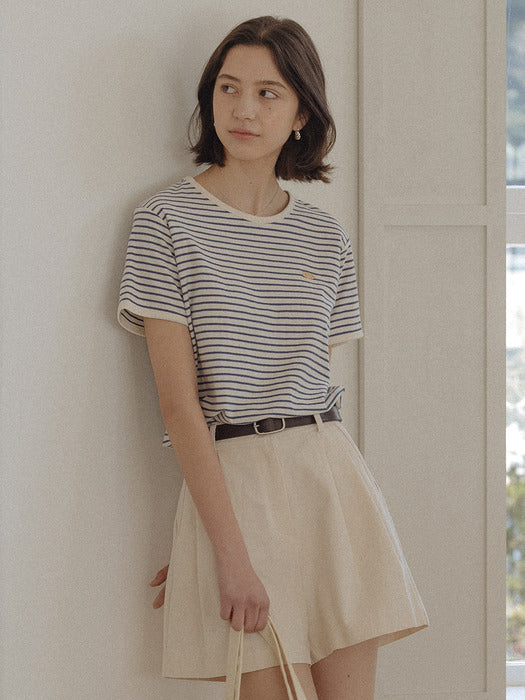 Tillidie Cotton stripe T-shirt Blue