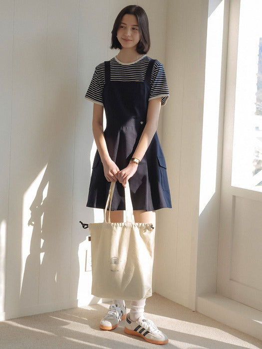 [TILLIDIE] Side pocket sleeveless dress_Navy