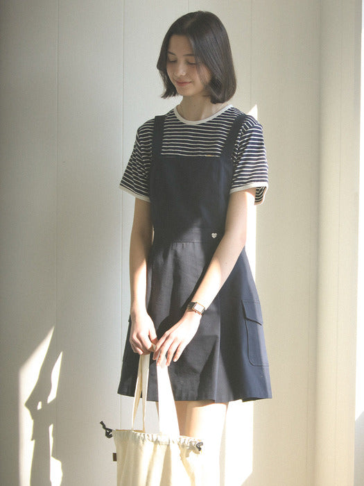 [TILLIDIE] Side pocket sleeveless dress_Navy