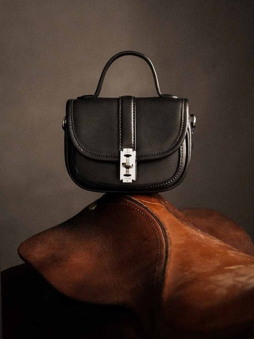 [vunque] Festone Leather Saddle Piccolo (Black)