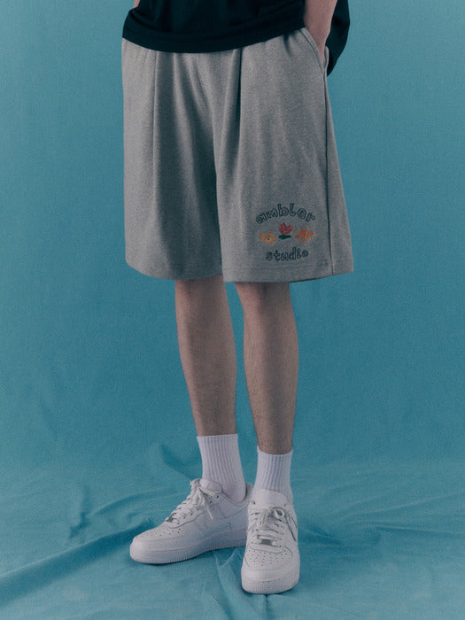 [ambler] Painting Bermuda Sweat Shorts Pants ASP702 (Melange)