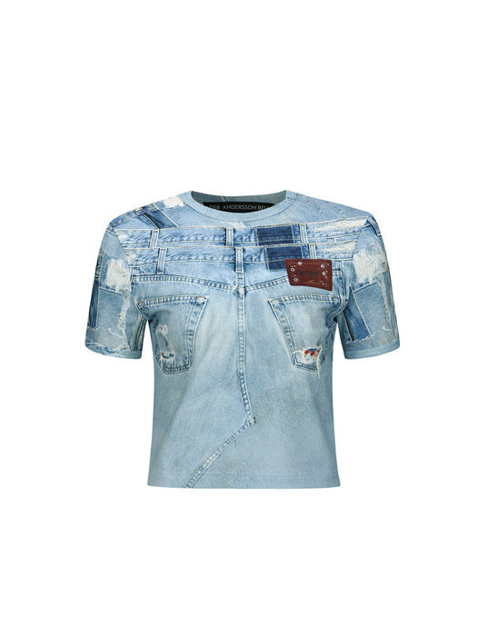 [andersson bell] (ESSENTIAL)(WOMEN) DANIEL DENIM PRINTED T-SHIRT atb1133w(DENIM BLUE)
