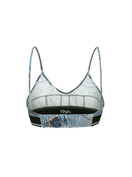 [andersson bell] (WOMEN) DENIM PRINTED BRA-TOP atb1112w(BLUE)