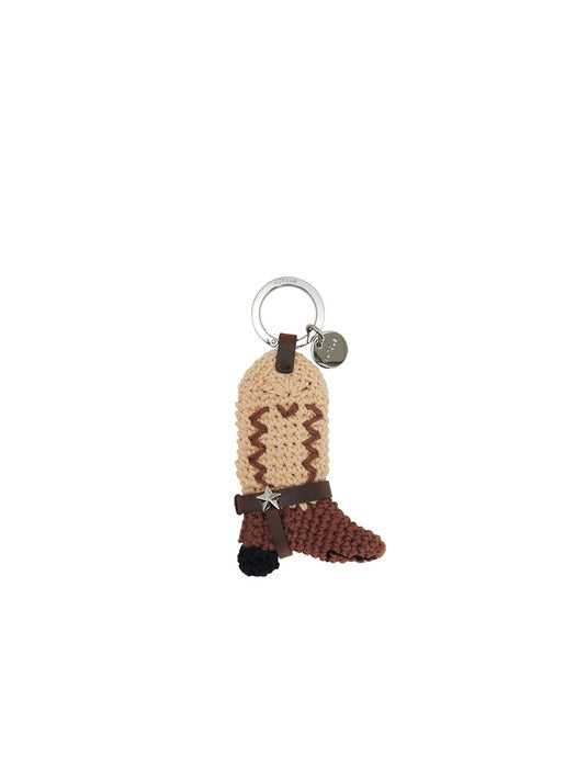 [vunque] Crochet Western Boots Charm (Brown)