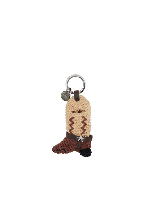 [vunque] Crochet Western Boots Charm (Brown)