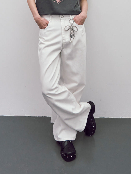 Raive White Denim Pants in White