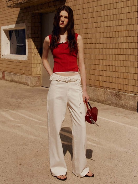 Raive White Denim Pants in White