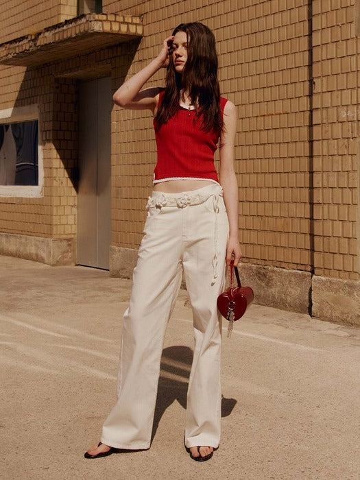 Raive White Denim Pants in White