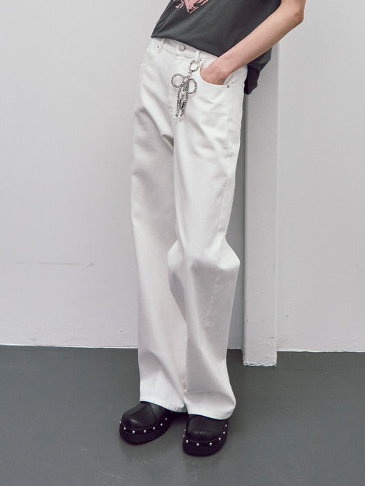 Raive White Denim Pants in White