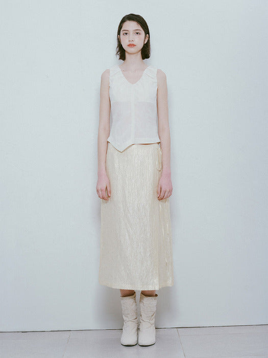 Raive Linkle Silky Skirt in Butter