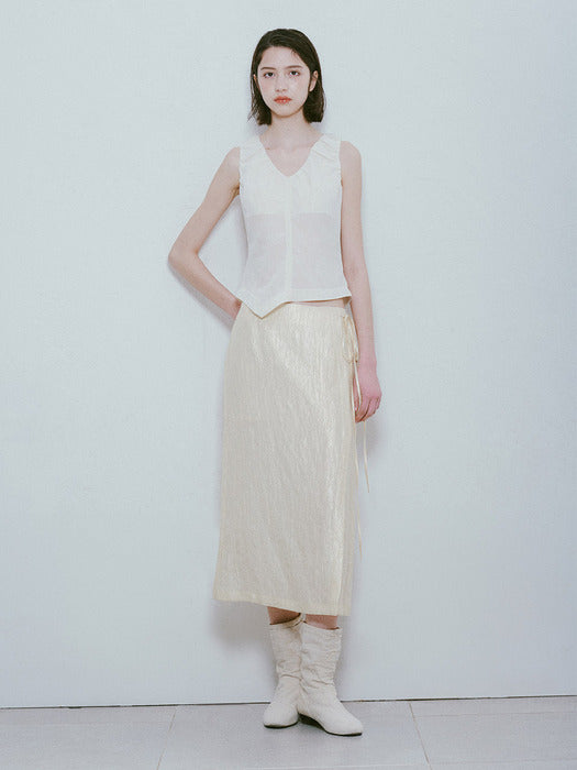 [raive] Linkle Silky Skirt in Butter Vw4Ms235-DS