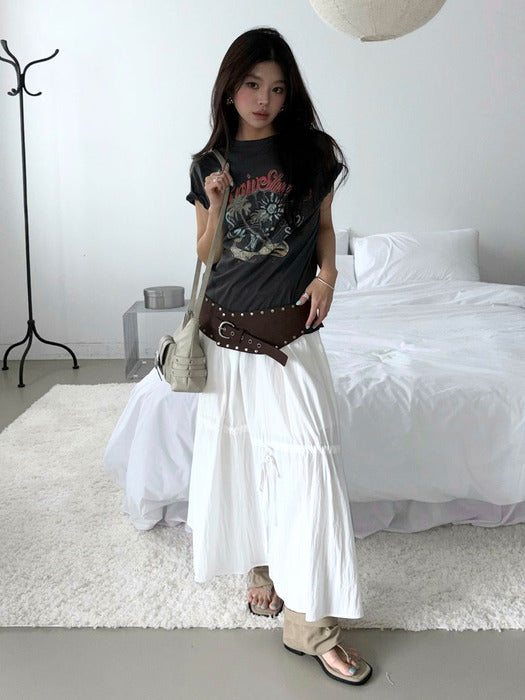 Raive String Skirt in White