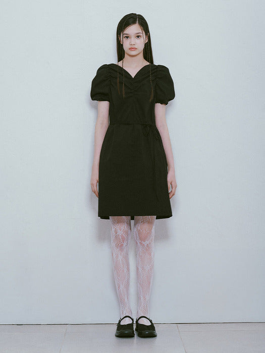 Raive Heart Neck Mini Dress in Black