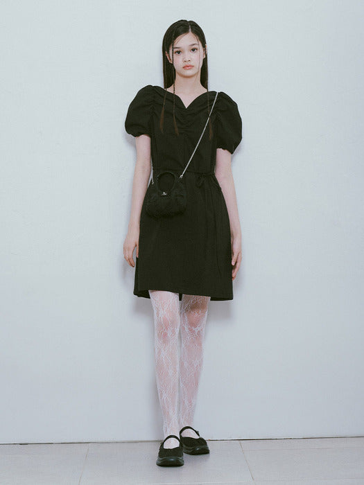 [raive] Heart Neck Mini Dress in Black Vw4Mo221-10