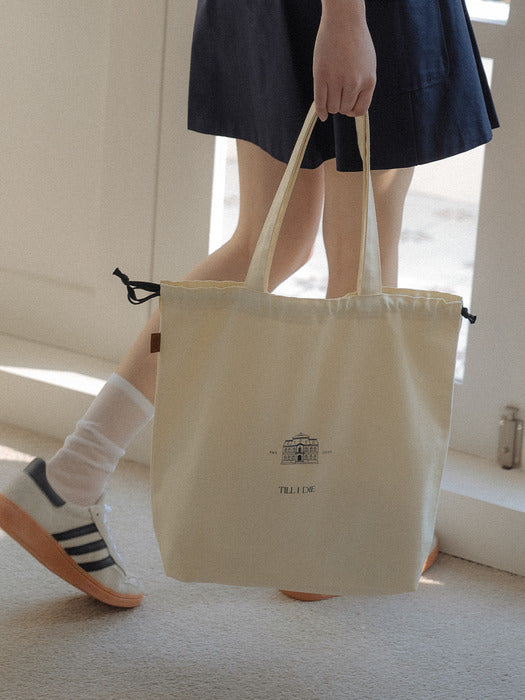 [TILLIDIE] Till logo string eco bag_Ecru