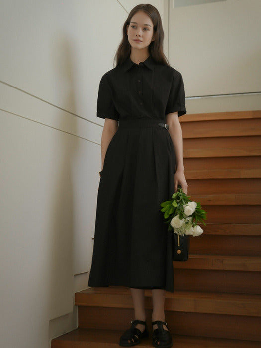 [TILLIDIE] Roll up shirt ops_Black