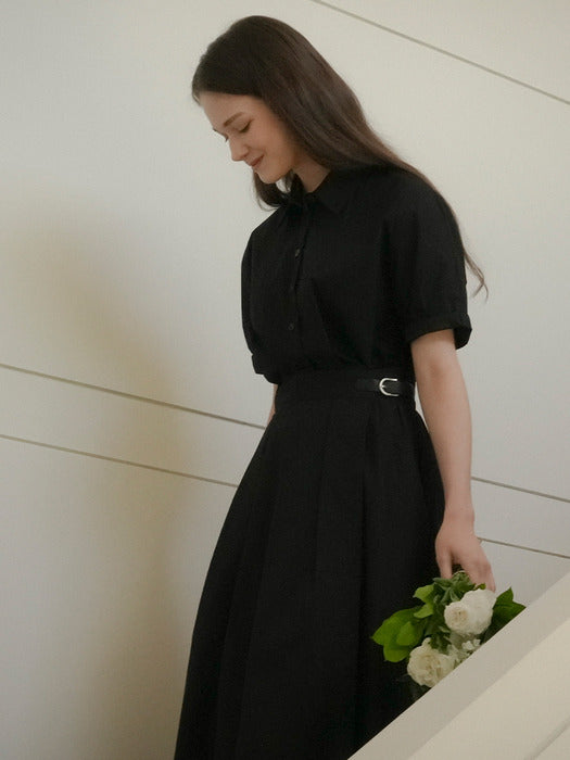 [TILLIDIE] Roll up shirt ops_Black