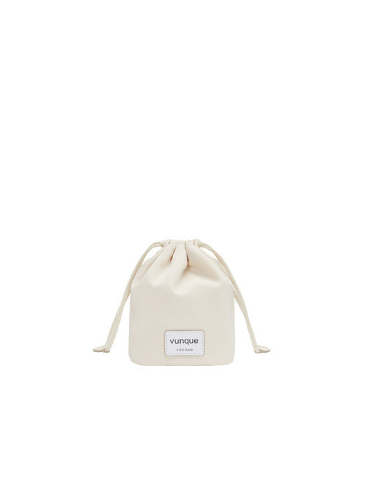 [vunque] Perfect Drawstring Pouch Small - Ivory