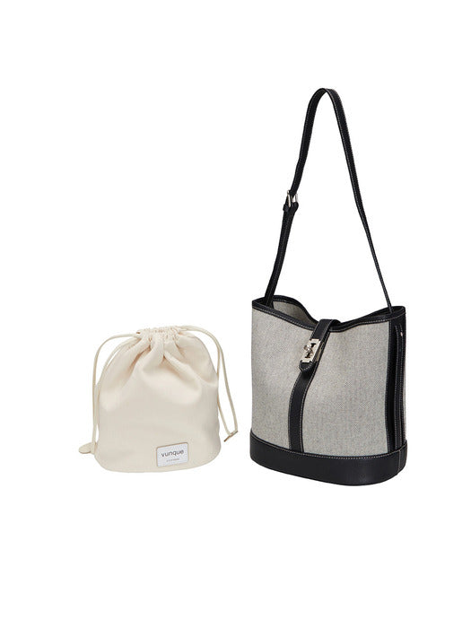 [vunque] Perfect Drawstring Pouch Medium (Ivory)
