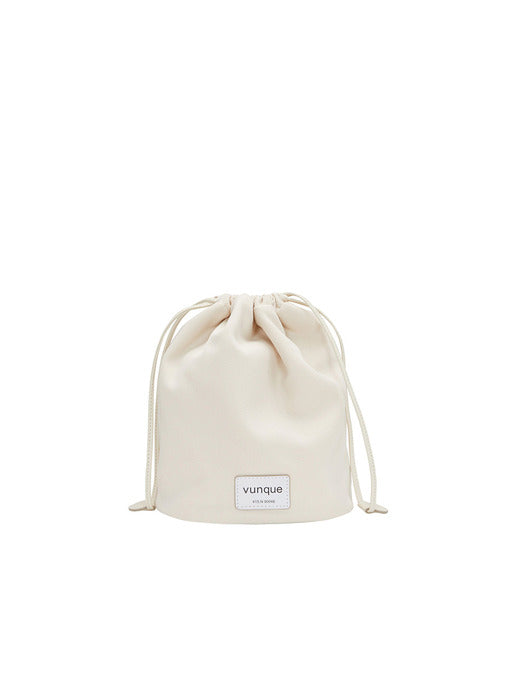[vunque] Perfect Drawstring Pouch Medium (Ivory)