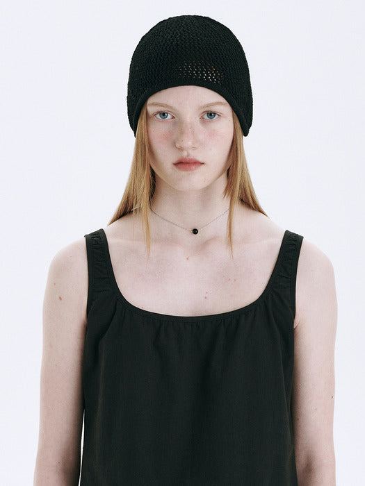 CROCHET ROUND BEANIE_black