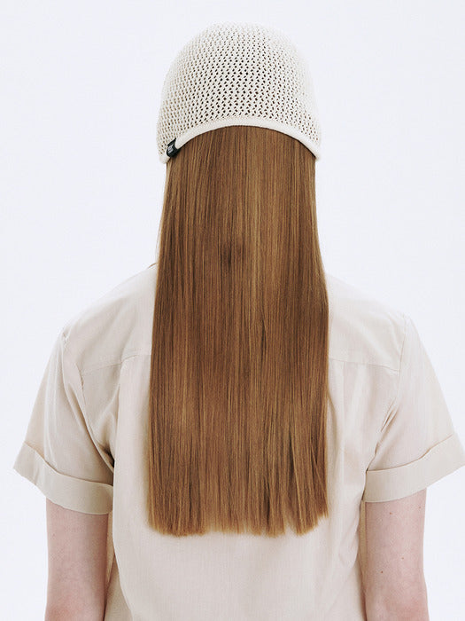 Margesherwood Crochet Round Beanie ivory