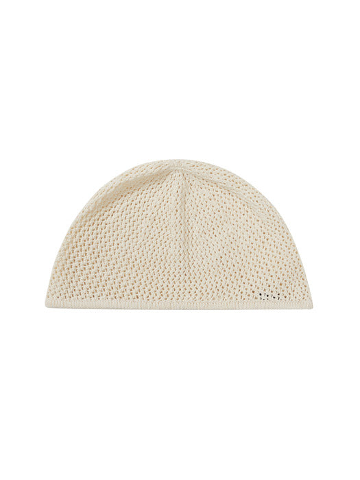 CROCHET ROUND BEANIE_ivory