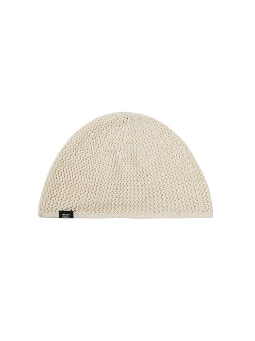 CROCHET ROUND BEANIE_ivory