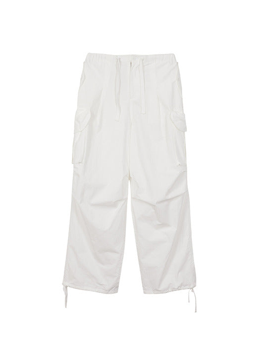 COTTON OUTPOCKET STRING PANTS_off white