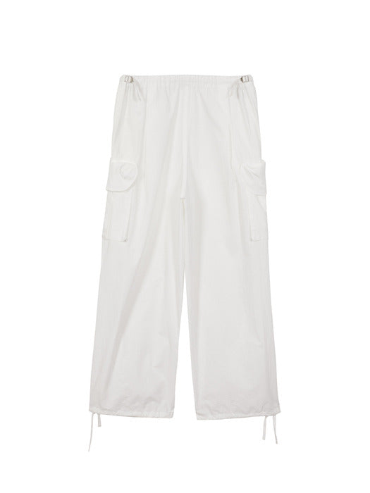 COTTON OUTPOCKET STRING PANTS_off white