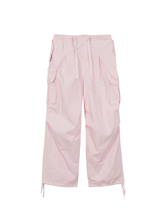 COTTON OUTPOCKET STRING PANTS_pink
