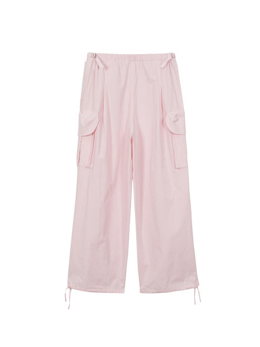 COTTON OUTPOCKET STRING PANTS_pink