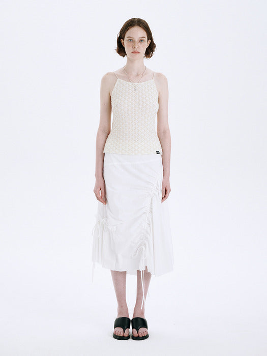 TWISTED SHIRRING SKIRT_off white