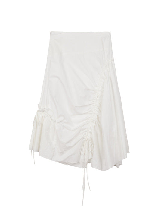 TWISTED SHIRRING SKIRT_off white