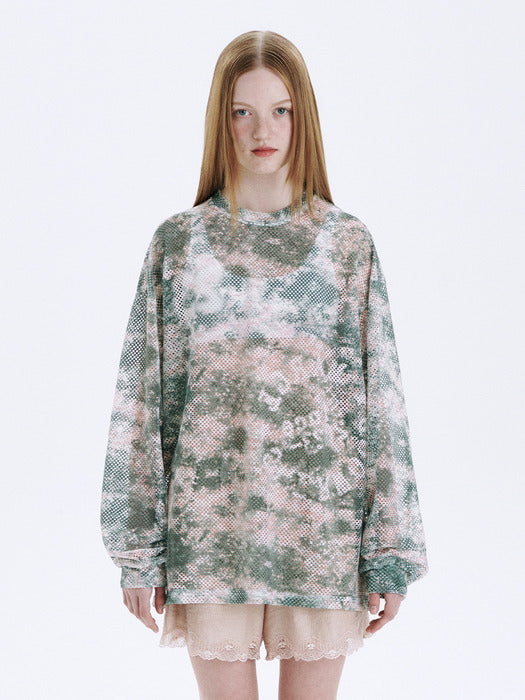 TIE-DYE MESH LONG SLEEVE_green