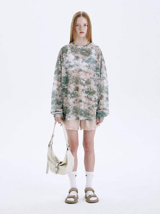 TIE-DYE MESH LONG SLEEVE_green
