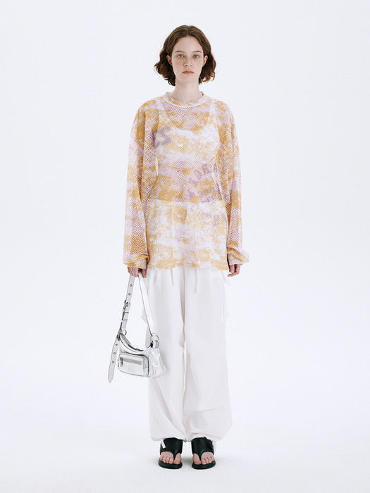 TIE-DYE MESH LONG SLEEVE_orange
