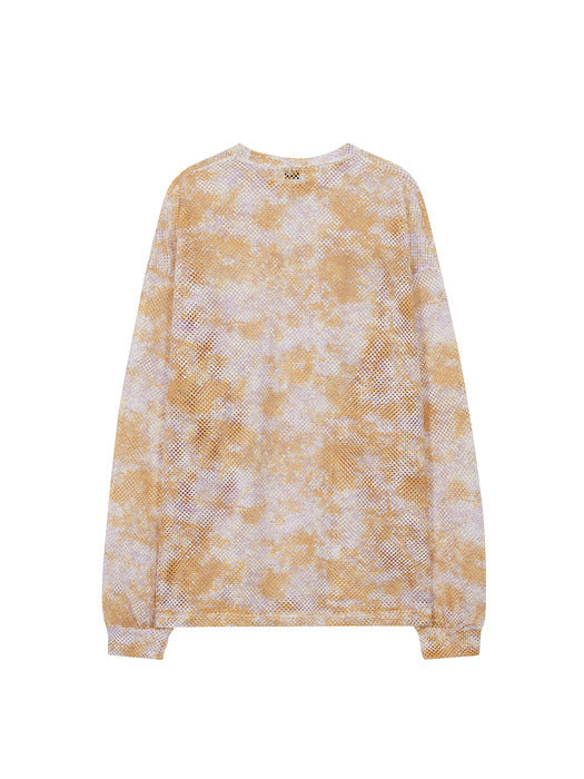 TIE-DYE MESH LONG SLEEVE_orange