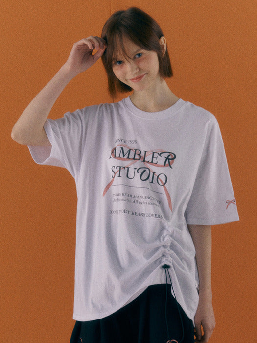 [ambler] bear lovers Over fit T-Shirts AS1119 (White)