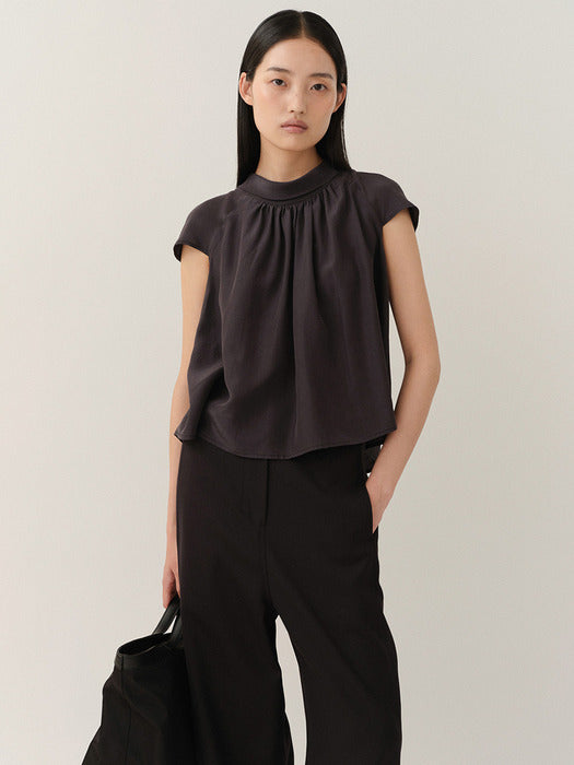 Kindersalmon Gather Blouse Dark-Navy