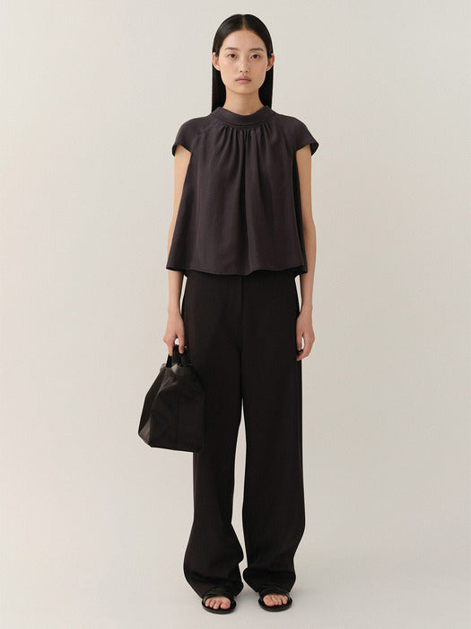 Kindersalmon Gather Blouse Dark-Navy