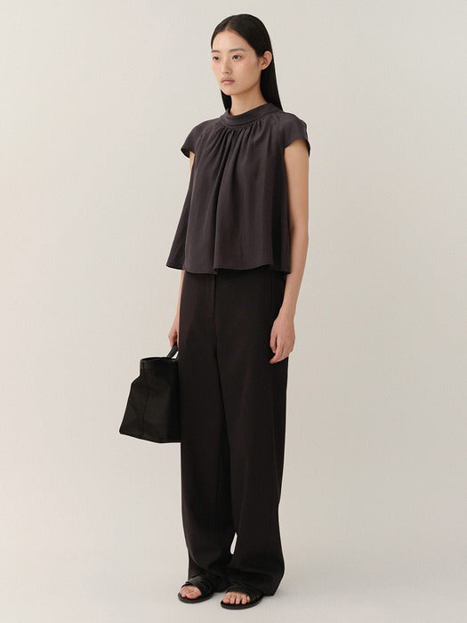 Kindersalmon Gather Blouse Dark-Navy