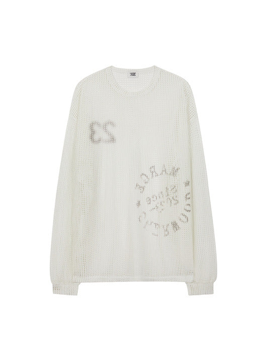 KNIT MESH LONG SLEEVE_off white