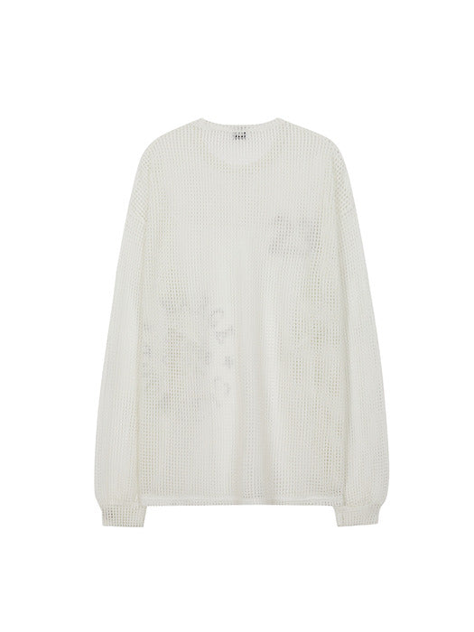 KNIT MESH LONG SLEEVE_off white